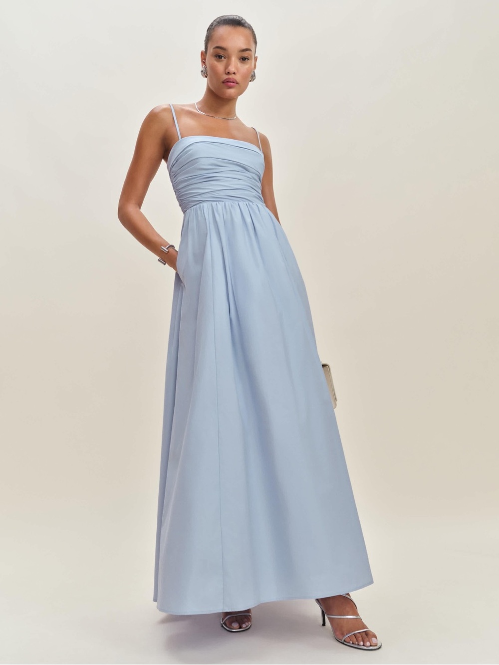 New REFORMATION Sz 2 Kastoria Dress Ice Water Light Blue